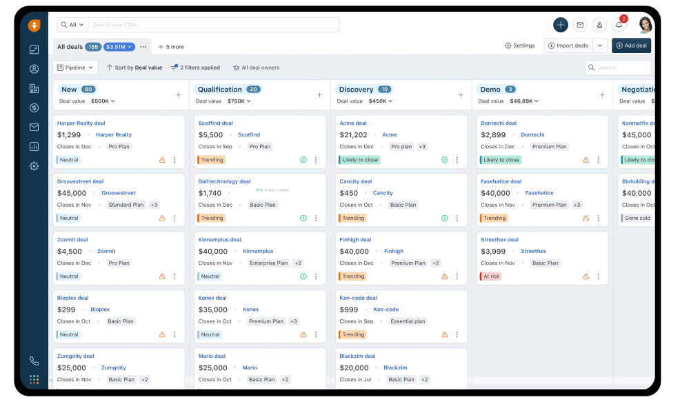 Säljpipeline i Freshsales